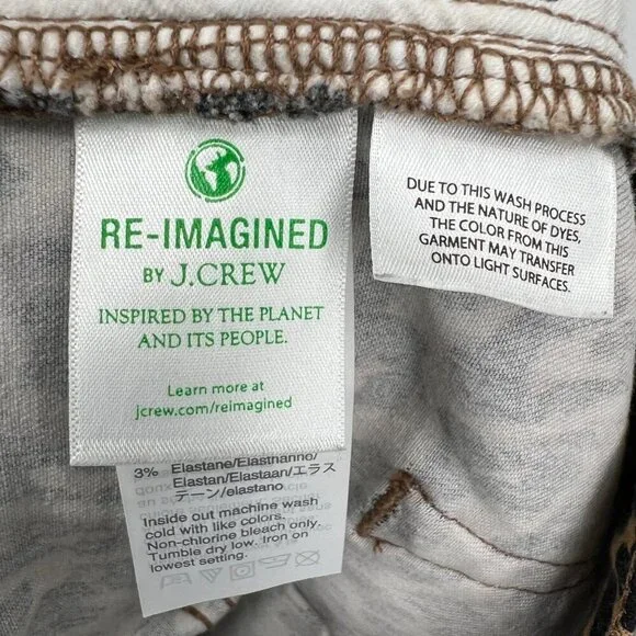 J.CREW 9" High Rise Skinny Jeans Size 32 Waist Exposed Button Fly Leopard Print - Picture 11 of 15